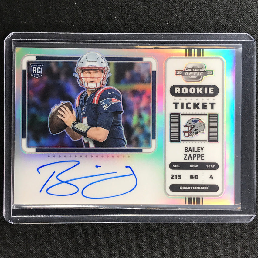 2022 Contenders Optic BAILEY ZAPPE Rookie Ticket RPS Variation Auto Silver #104