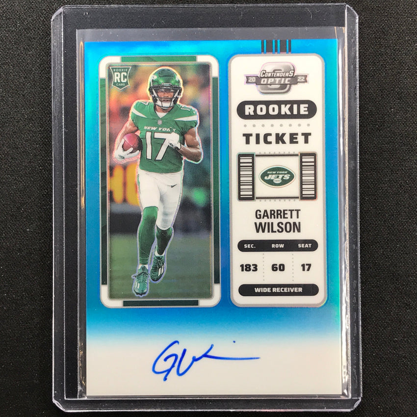 2022 Contenders Optic Garrett Wilson Rookie Ticket Rps Auto Teal 49/99