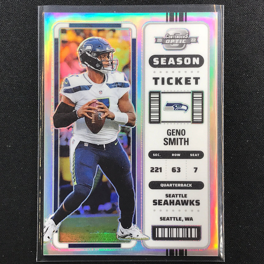 2022 Contenders Optic Geno Smith Season Ticket Silver Prizm No 51