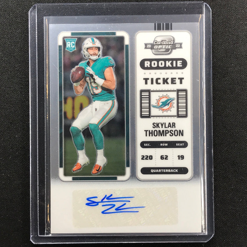 2022 Contenders Optic Skylar Thompson Rookie Ticket Auto Base No 196