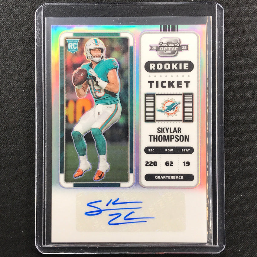 2022 Contenders Optic Skylar Thompson Rookie Ticket Auto Silver Prizm No 196