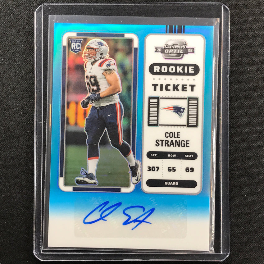 2022 Contenders Optic Cole Strange Rookie Ticket Auto Teal 25/99