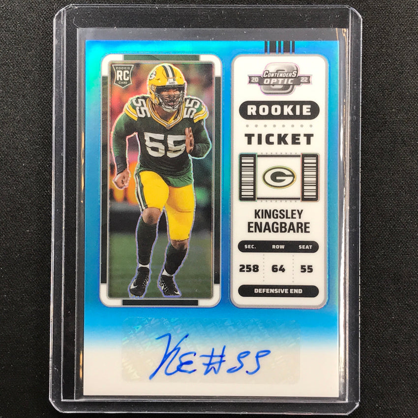 2022 Contenders Optic Kingsley Enagbare Rookie Ticket Auto Teal 4/99