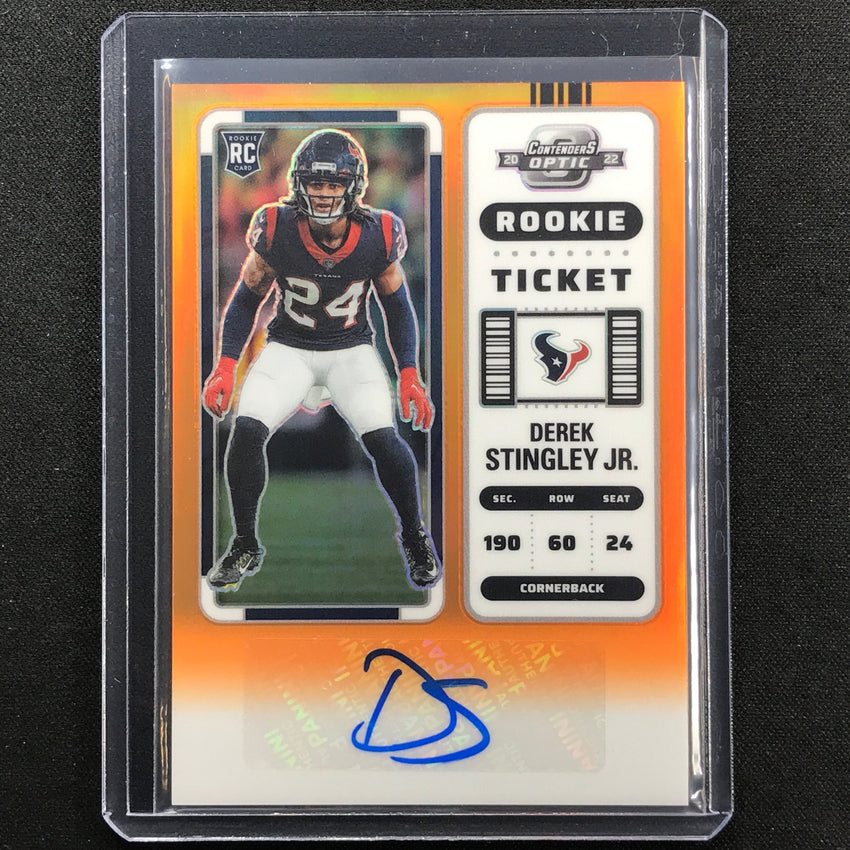2022 Contenders Optic Derek Stingley Jr. Rookie Ticket Auto Orange 41/50