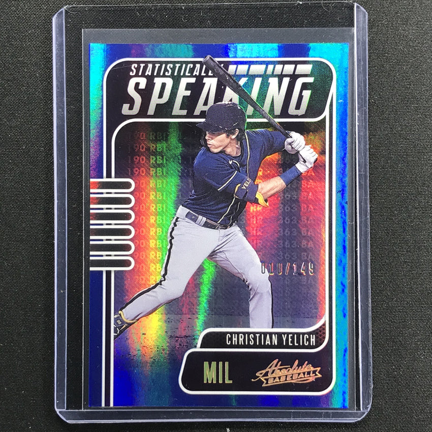 2021 Absolute Christian Yelich Statistically Speaking Spectrum Blue 10/149