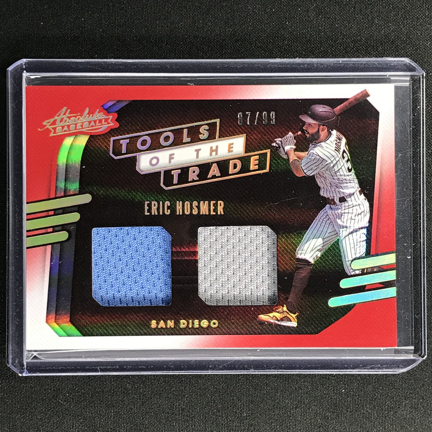 2021 Absolute Eric Hosmer Tools Of The Trade 2 Swatch Dual Jersey Red 87/99