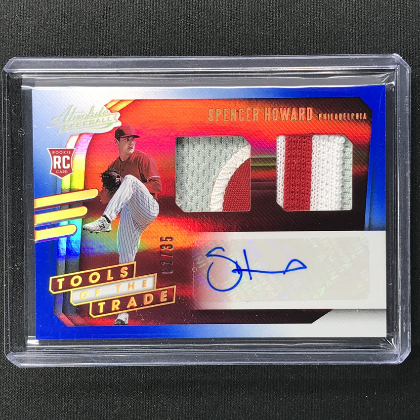 2021 Absolute Spencer Howard Tools Of The Trade Rookie Dual Patch Auto Blue 1/35