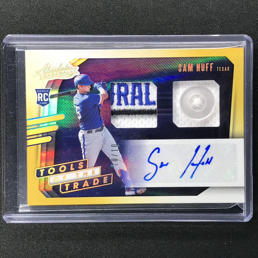2021 Absolute Sam Huff Tools Of The Trade Rookie Dual Patch Auto Spectrum Gold 10/10