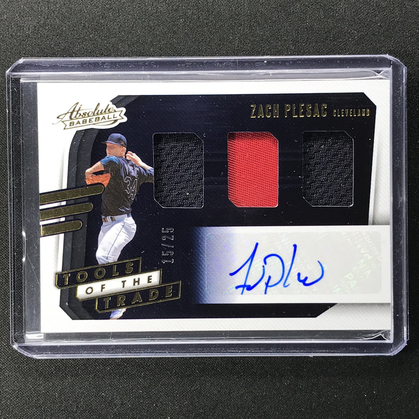 2021 Absolute Zach Plesac Tools Of The Trade Triple Jersey Auto 15/25