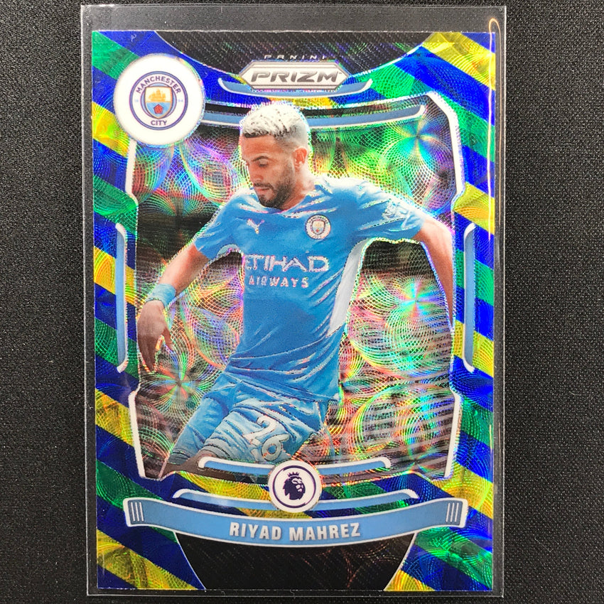 2021-22 Prizm EPL RIYAD MAHREZ Choice Blue Yellow Green Scope #11
