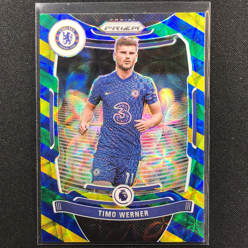 2021-22 Prizm EPL TIMO WERNER Choice Blue Yellow Green Scope #255