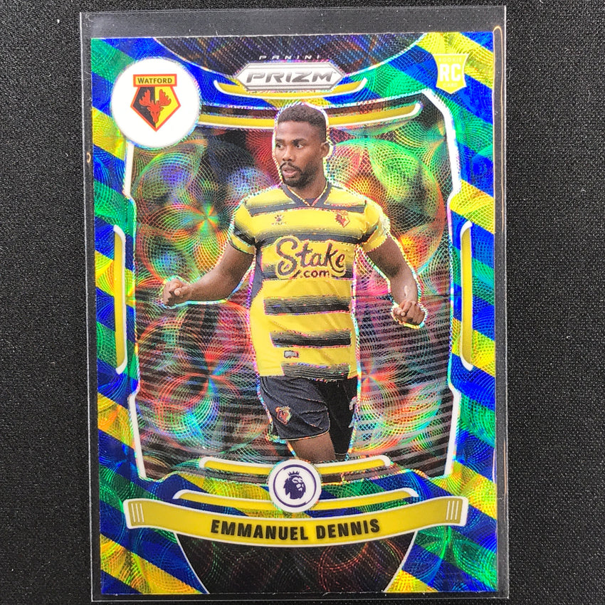 2021-22 Prizm EPL EMMANUEL DENNIS Rookie Choice Blue Yellow Green Scope #269