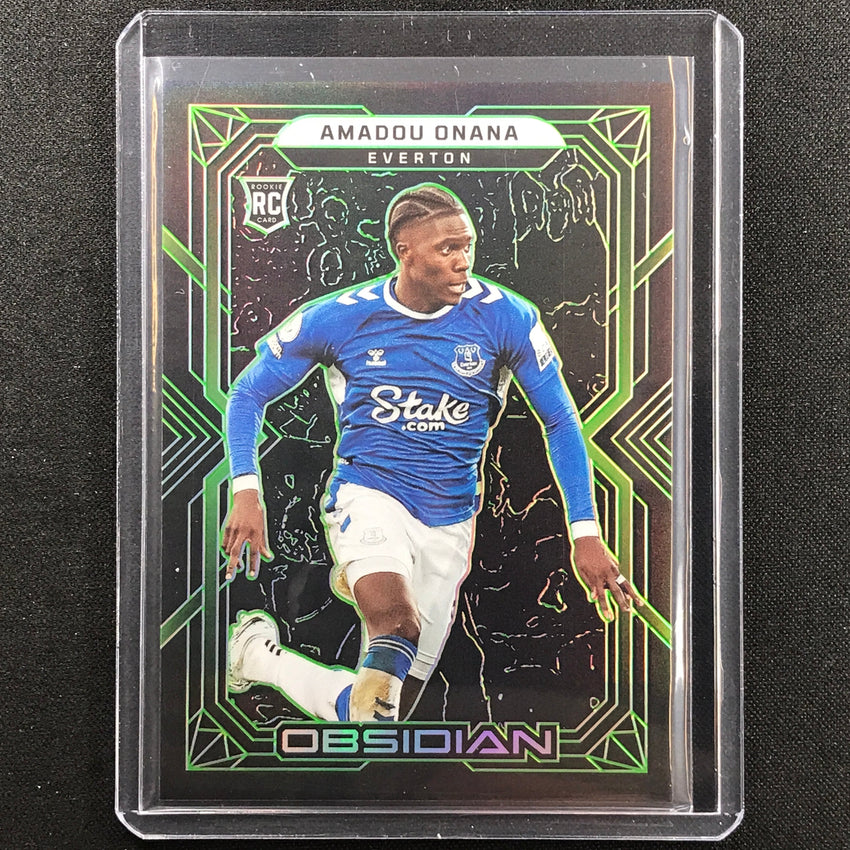 2022-23 Obsidian Amadou Onana Rookie Base Electric Etch Green 4/5