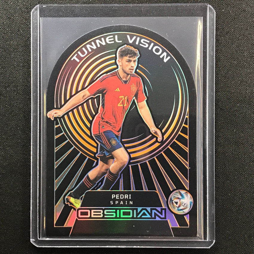 2022-23 Obsidian Pedri Tunnel Vision Die-cut Electric Etch Orange 2/65