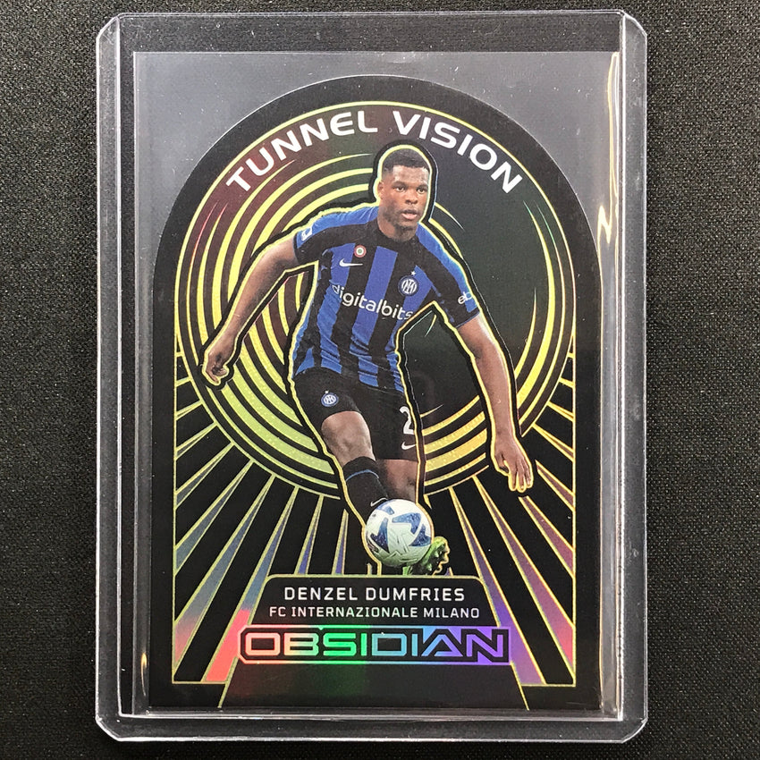 2022-23 Obsidian Denzel Dumfries Tunnel Vision Die-cut Electric Etch Yellow 5/10