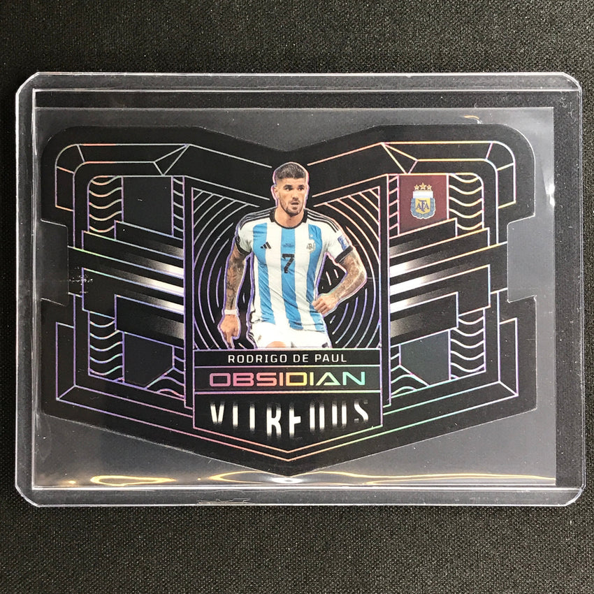 2022-23 Obsidian Rodrigo De Paul Vitreous Die-cut Electric Etch Purple 8/30