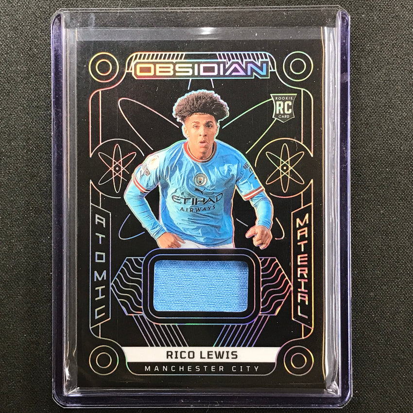 2022-23 Obsidian Rico Lewis Atomic Material Rookie Relic Silver 183/199