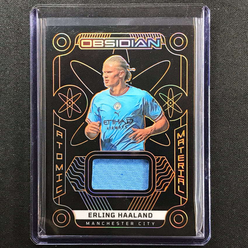 2022-23 Obsidian Erling Haaland Atomic Material Relic Electric Etch Orange 74/75-Cherry Collectables