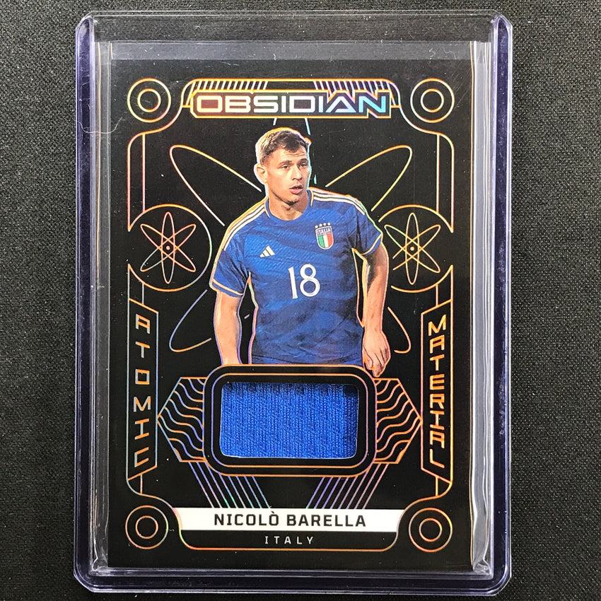 2022-23 Obsidian Nicolo Barella Atomic Material Relic Electric Etch Orange 12/49