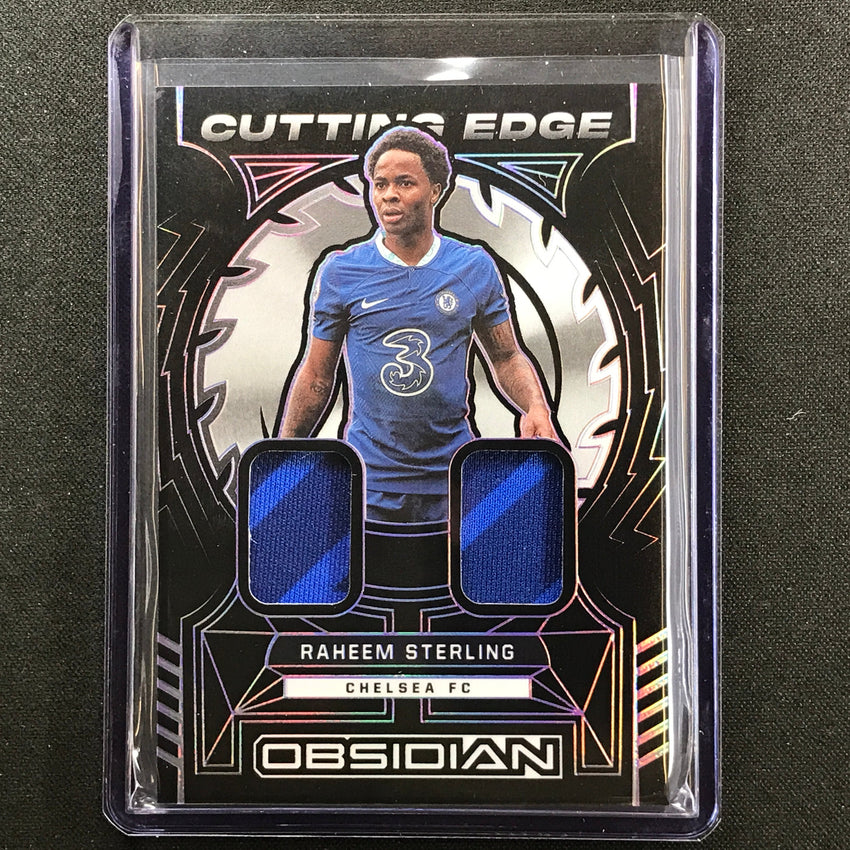 2022-23 Obsidian Raheem Sterling Cutting Edge Relic Electric Etch Purple 36/50