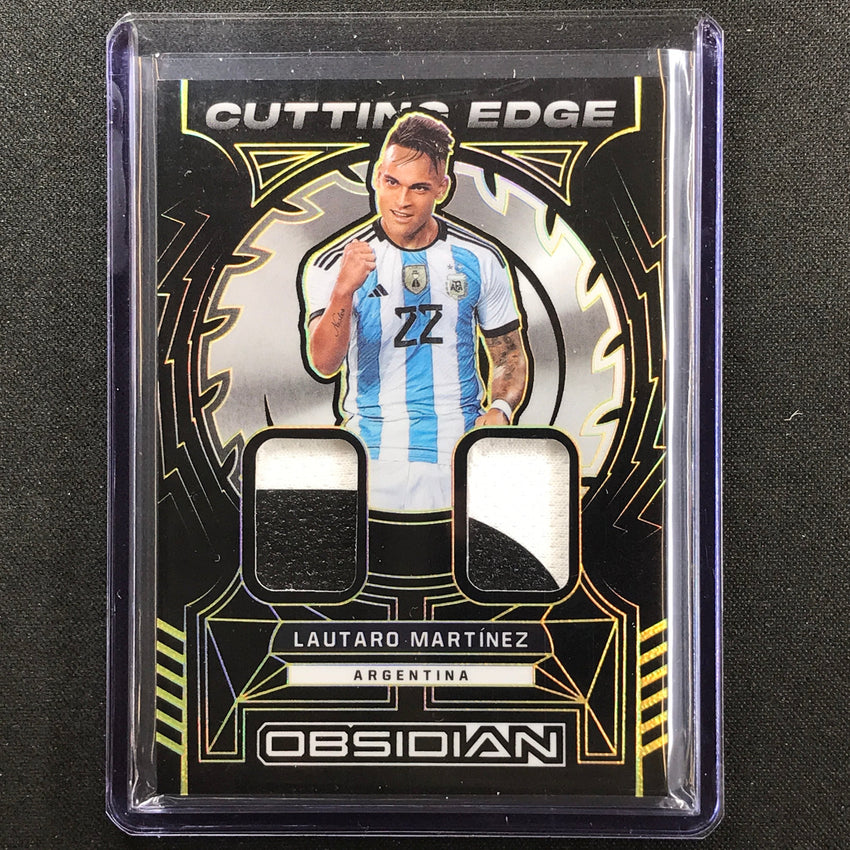 2022-23 Obsidian Lautaro Martinez Cutting Edge Relic Electric Etch Yellow 4/10