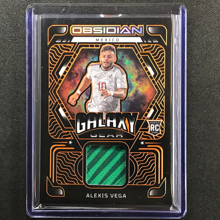 2022-23 Obsidian Alexis Vega Galaxy Gear Rookie Relic Electric Etch Orange 19/75