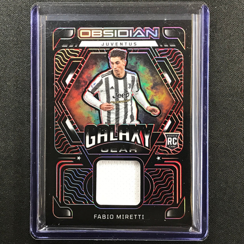 2022-23 Obsidian Fabio Miretti Galaxy Gear Rookie Relic Electric Etch Red 14/15
