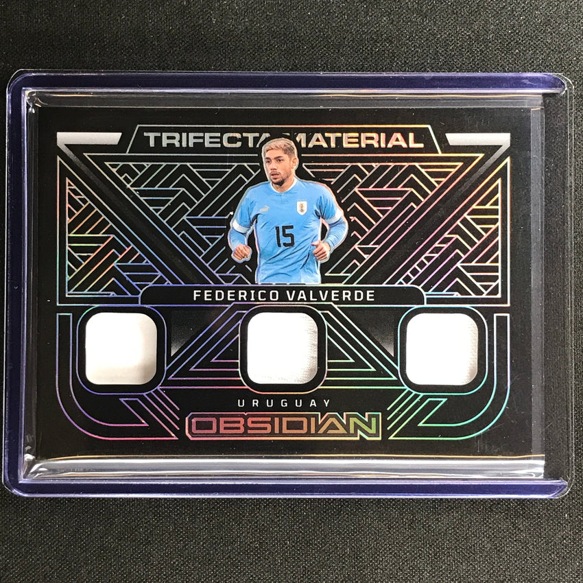 2022-23 Obsidian Federico Valverde Trifecta Material Triple Relic Silver 49/199