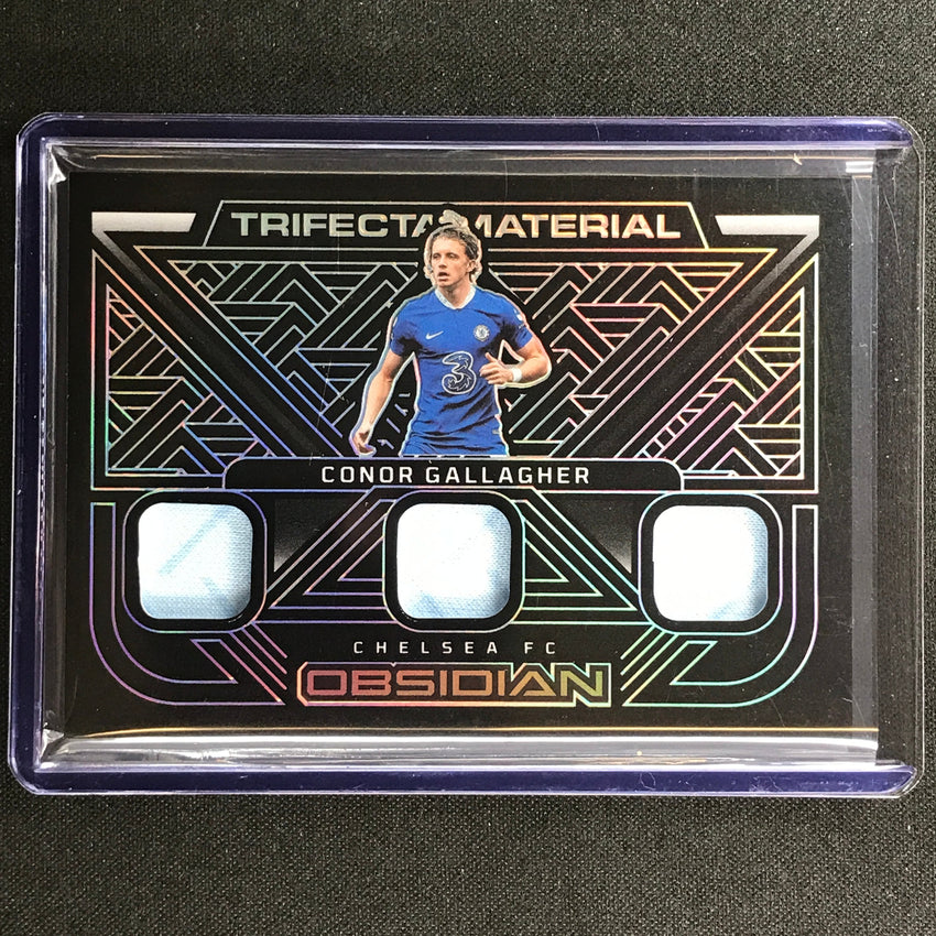 2022-23 Obsidian Conor Gallagher Trifecta Material Triple Relic Silver 125/199