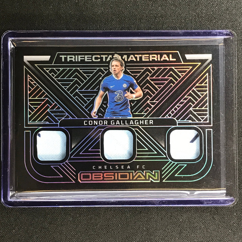 2022-23 Obsidian Conor Gallagher Trifecta Material Triple Relic Silver 161/199