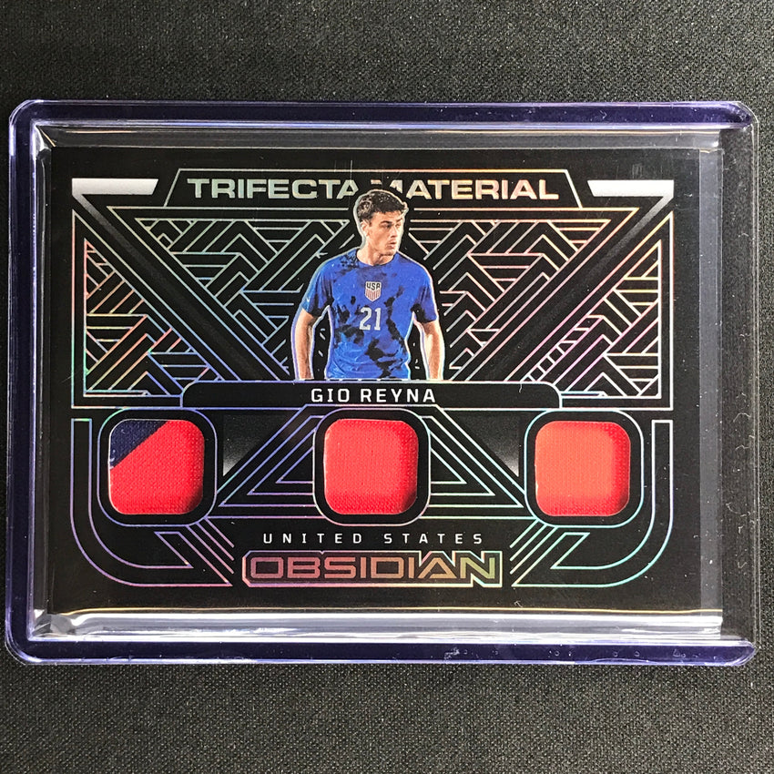 2022-23 Obsidian Gio Reyna Trifecta Material Triple Relic Silver 80/99
