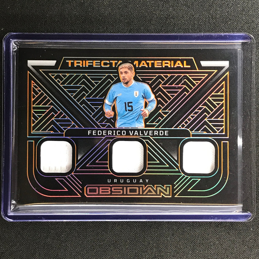 2022-23 Obsidian Federico Valverde Trifecta Material Relic Electric Orange 65/75