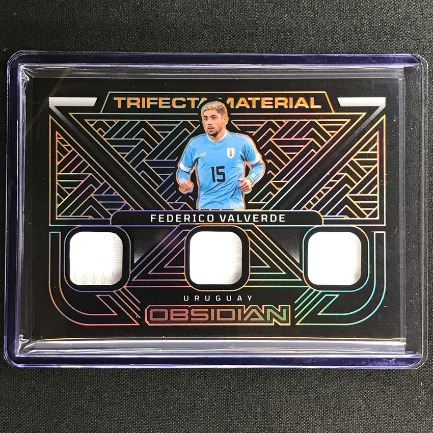 2022-23 Obsidian Federico Valverde Trifecta Material Relic Electric Orange 53/75