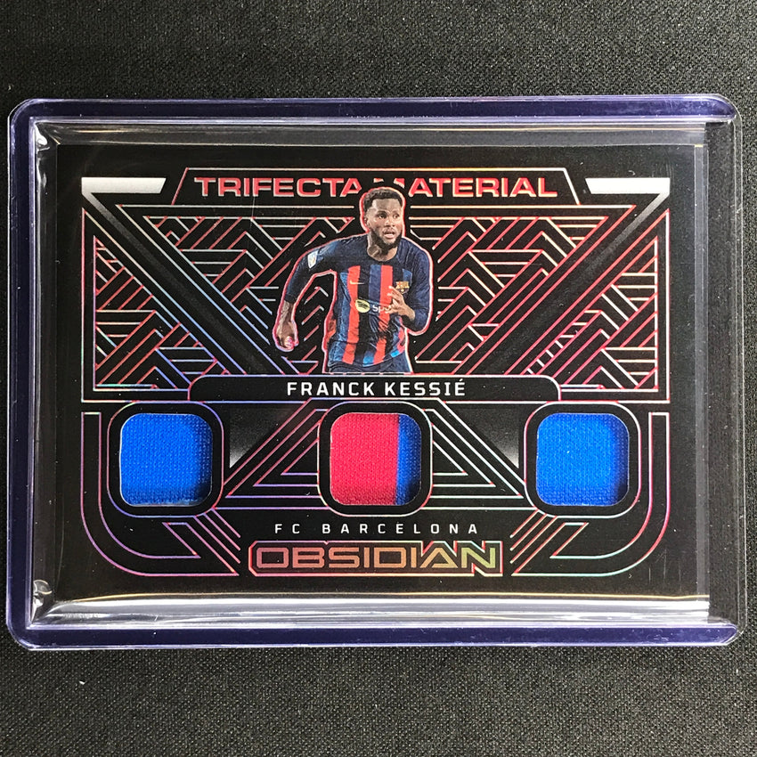 2022-23 Obsidian Franck Kessie Trifecta Material Relic Electric Etch Red 8/25