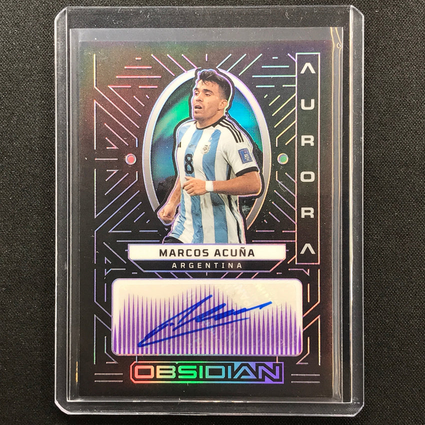 2022-23 Obsidian Marcos Acuna Aurora Auto Electric Etch Purple 1/50