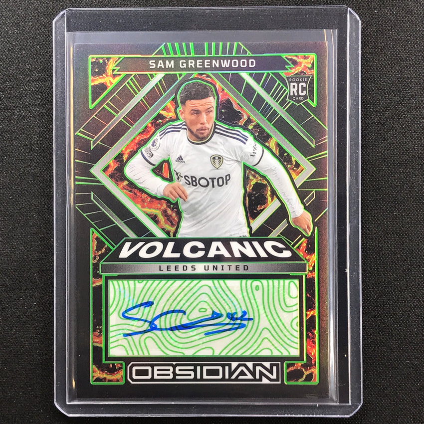 2022-23 Obsidian Sam Greenwood Volcanic Signatures Rookie Auto Etch Green 4/5