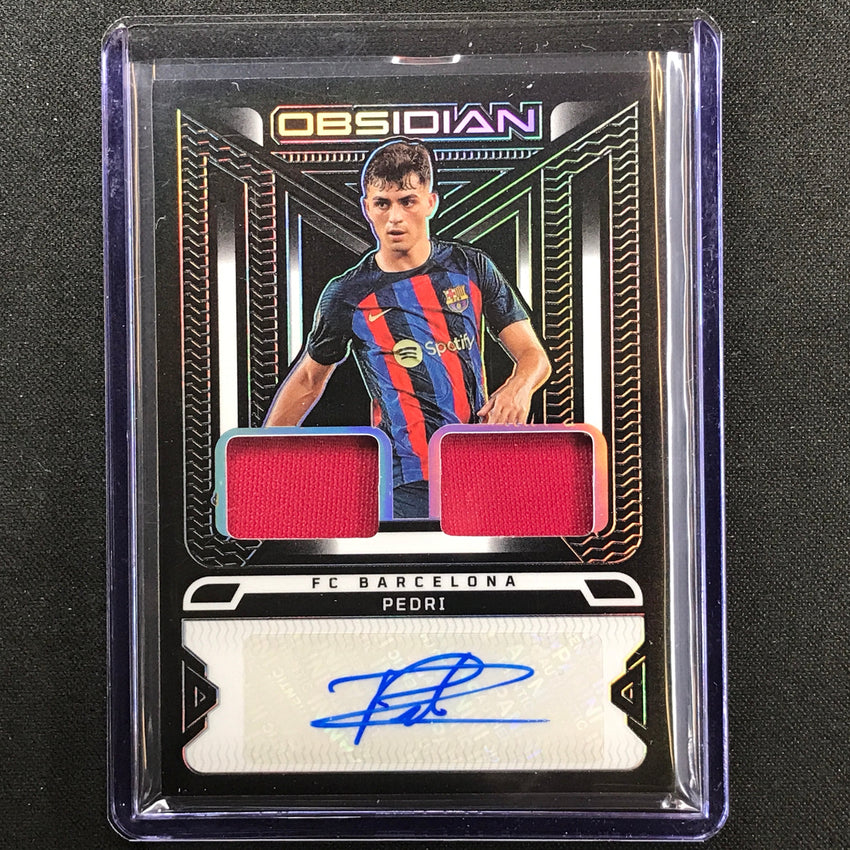 2022-23 Obsidian Pedri Dual Jersey Ink Relic Auto Silver 19/27