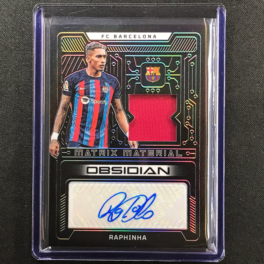 2022-23 Obsidian Raphinha Matrix Material Relic Auto Silver 55/182