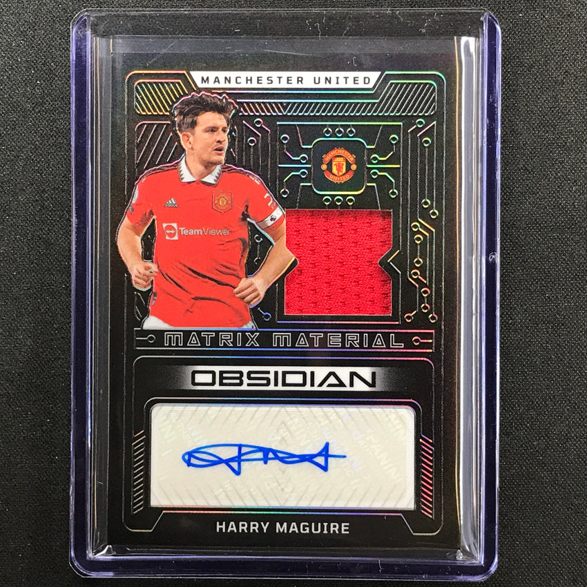 2022-23 Obsidian Harry Maguire Matrix Material Relic Auto Silver 67/109