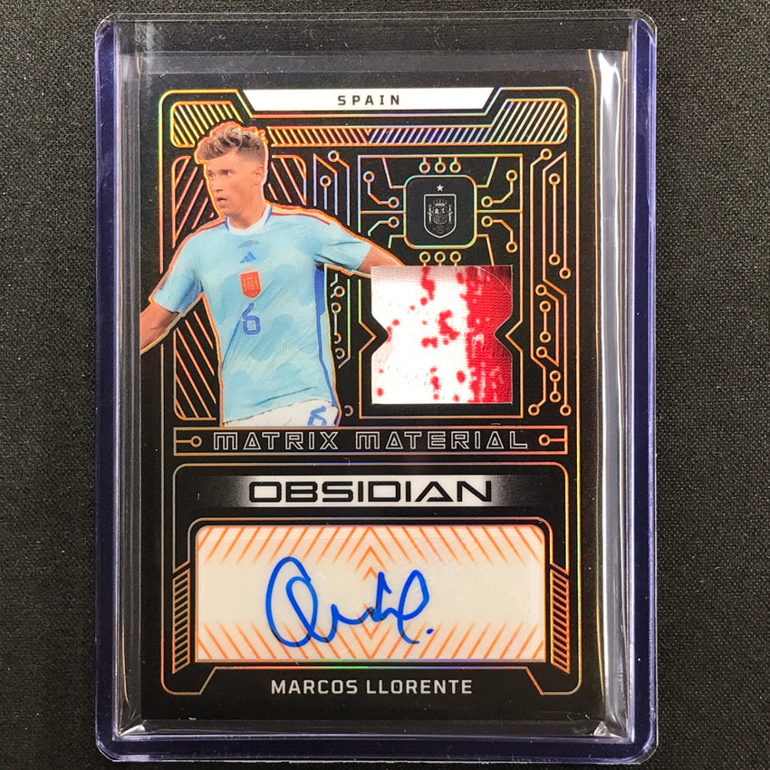 2022-23 Obsidian Marcos Llorente Matrix Material Relic Auto Etch Orange 28/75
