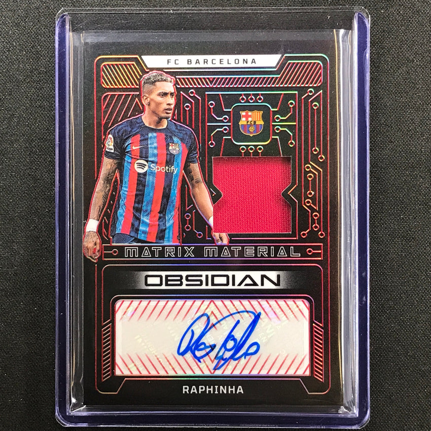 2022-23 Obsidian Raphinha Matrix Material Relic Auto Electric Etch Red 13/25