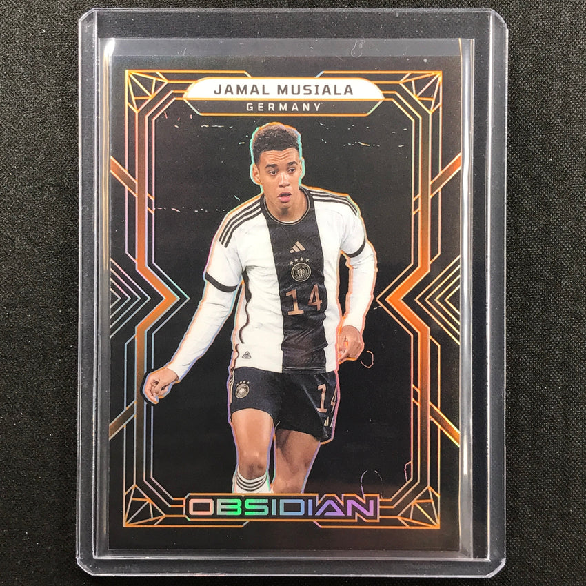 2022-23 Obsidian Jamal Musiala Base Electric Etch Orange 26/40