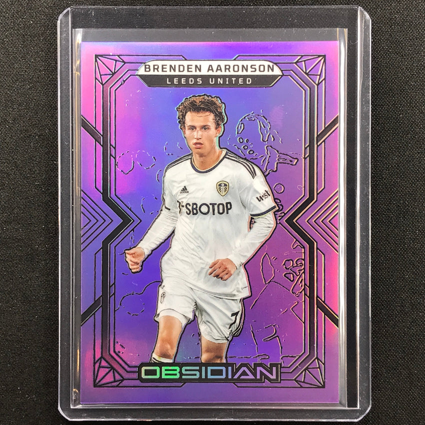 2022-23 Obsidian Brenden Aaronson Base Electric Etch Purple Flood 1/25