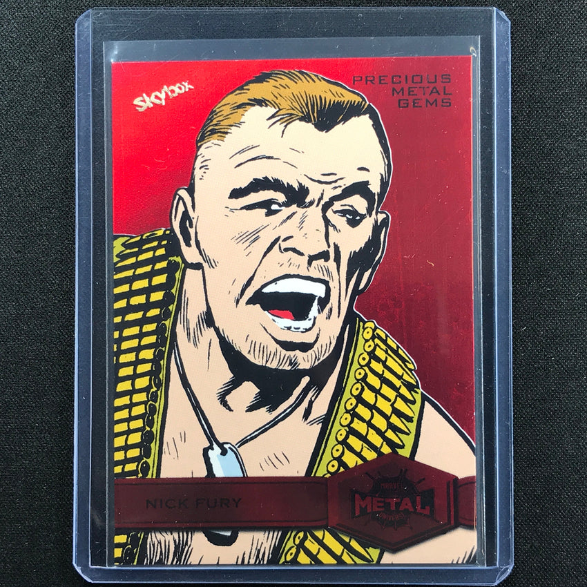 2021-2022 Marvel Spider-man Metal Nick Fury High Precious Gems Pmg Red 45/100