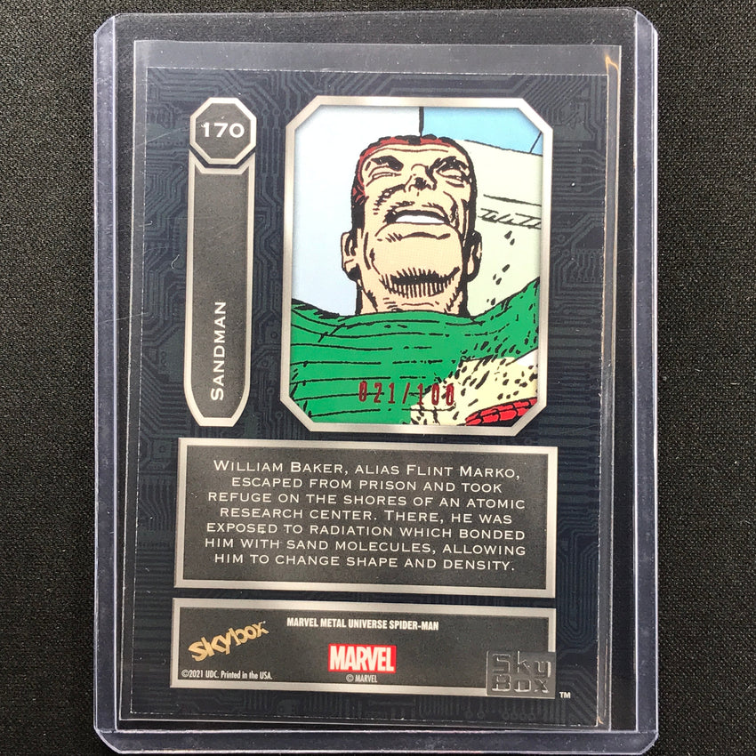 2021-2022 Marvel Spider-man Metal Sandman High Precious Gems Pmg Red 21/100