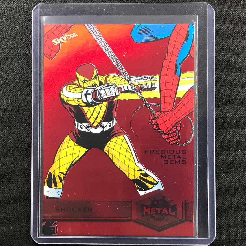 2021-2022 Marvel Spider-man Metal Shocker High Precious Gems Pmg Red 80/100