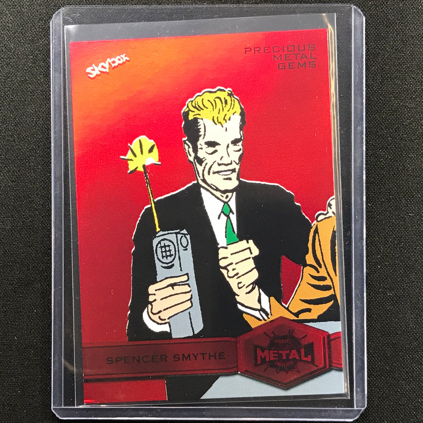 2021-2022 Marvel Spider-man Metal Spencer Smythe Precious Gems Pmg Red 63/100