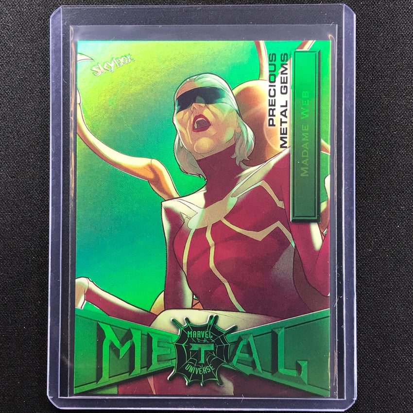 2021-2022 Marvel Spider-man Metal Madame Web Precious Gems Pmg Green 7/10