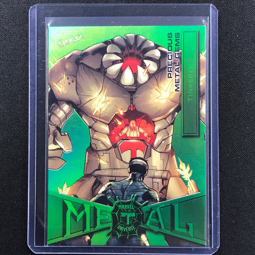 2021-2022 Marvel Spider-man Metal Universe Tinkerer Precious Gem Pmg Green 10/10