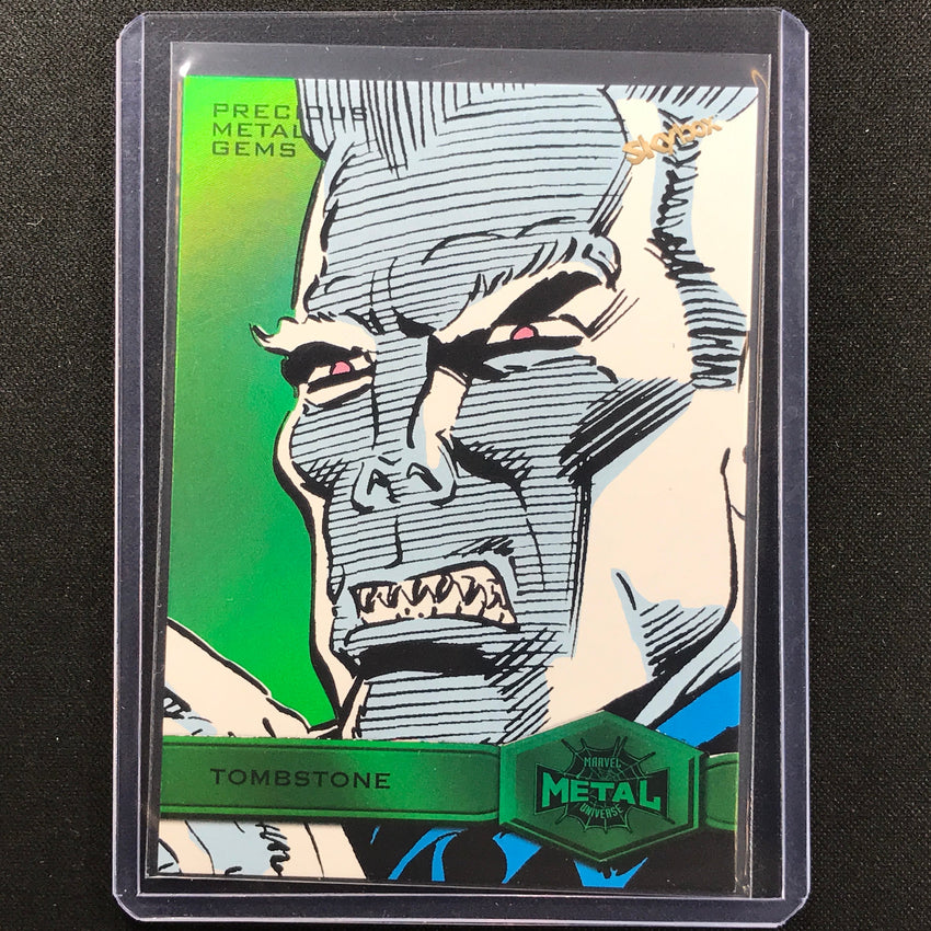 2021-2022 Marvel Spider-man Metal Tombstone High Precious Gems Pmg Green 10/10